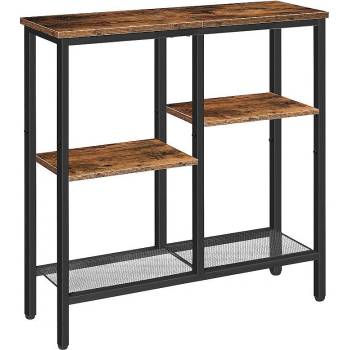Image 1 of Hoobro Конзолна маса с четири рафта кафяво рустик / черно