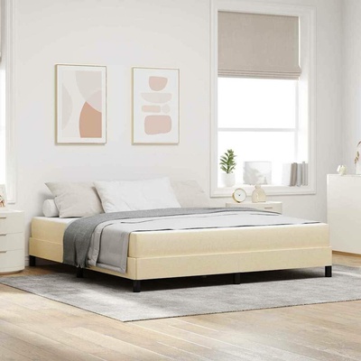Postel s boxspringem Krémová 180 x 200 cm textil