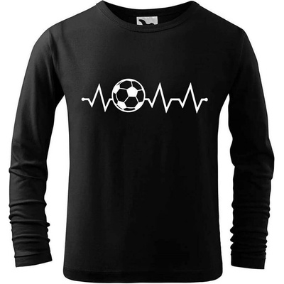Dobrý triko Dětské bavlněné triko Tep fotbal Černá
