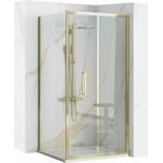 Rea Квадратна душ кабина със сгъваеми врати златна Rea Rapid Fold 90x80 см (5902557395941)
