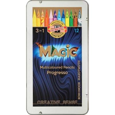 Koh i Noor 8772 Progresso Magic sada 12 farebných ceruziek v tvare valčeka 7140110004