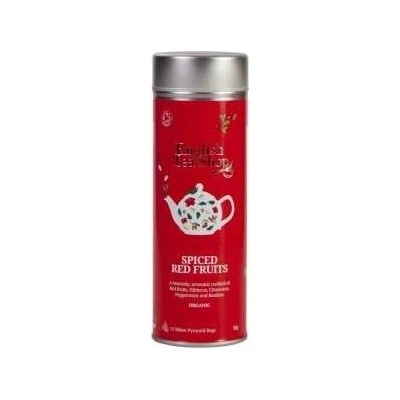 English Tea Shop Bio fairtrade Červené kořeněné ovoce 15 hedvábnych pyramidek v plechovce