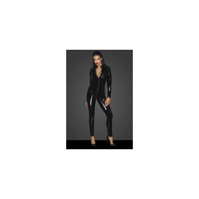 Noir handmade F247 Дълъг PVC гащеризон с копчета - S (P23127)