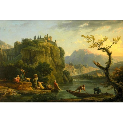 Horská krajina s řekou 50x75cm - Claude Joseph Vernet