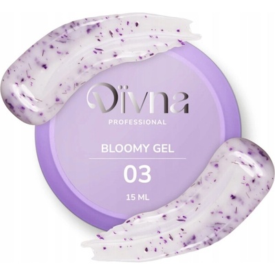 Divna Bloomy stavební gel s kvítky na nehty 03 15ml