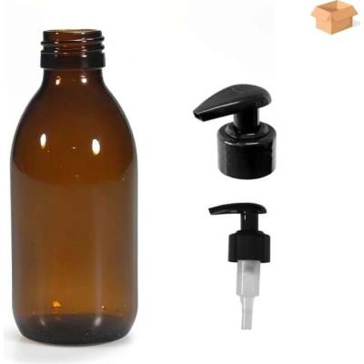 Luna Skleněná lékovka s černou pumpičkou 150 ml 88 ks