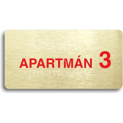 ACCEPT Piktogram APARTMÁN 3 II - zlatá tabulka - barevný tisk bez rámečku