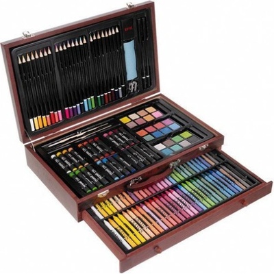 Iso Trade kreativní a výtvarná sada 143ks dřevěný kufřík
