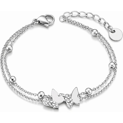 Victoria Filippi Stainless Steel Náramek s motýlky Lou - chirurgická ocel NR2338-B25081/57 Stříbrná 17 cm + 3 cm