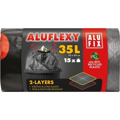 Aluflexy zatahovací 35 l 28 μm 15 ks stříbrnočerné