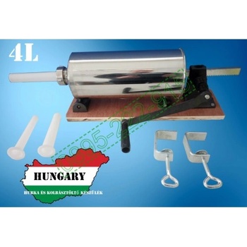 UNI Пълначка за колбаси и салами от неръждавейка капацитет 4 кг (Пълначка с дървен плот 4 кг.)