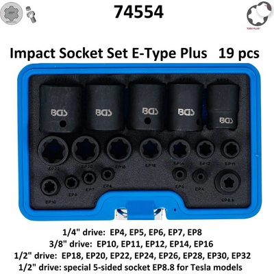 BGS technic Комплект e-вложки torx plus 19 броя ; bgs 74554