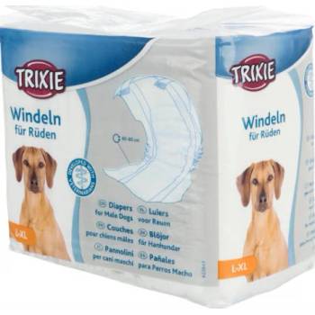 TRIXIE Diapers for Male Dogs L-XL - Памперс / пелена за мъжки кучета, регулируем, 60-80 см. - 12 броя