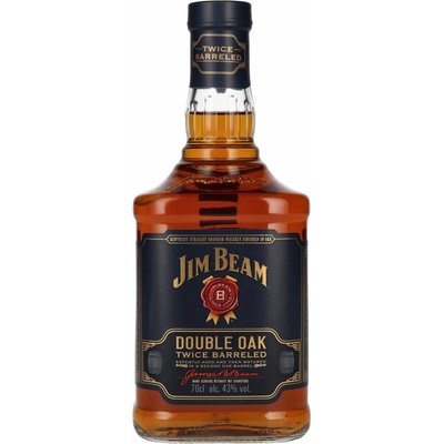 Jim Beam Double Oak Twice Barreled 43% 0,7 l (čistá fľaša)