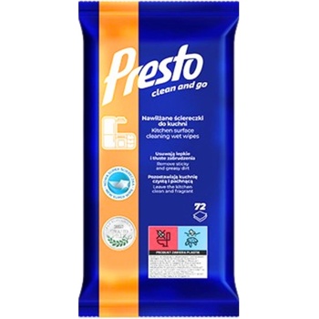 PRESTO CLEAN vlhčené utierky - KUCHYŇA 72 ks