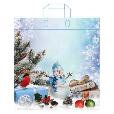 NONAME LDPE taška s ušima 45x39 cm, vánoční - mix vzorů