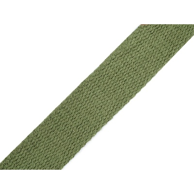 Bavlněný popruh šíře 25 mm zelená khaki 5 m