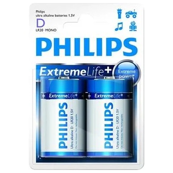 Image 1 of Philips Батерии Philips Ultra Alkaline LR20 D, ExtremeLife+, 2 броя (LR20E2B/10)
