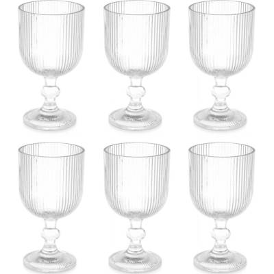 Vivalto Proužkovaná sklenička na vodu transparentní 6 x 370 ml