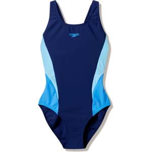 Speedo Дамски бански костюм Speedo Women's Colourblock Splice Muscleback Swimsuit - Peacoat / Glacier Blue / Moonlight Lavender - размер 44 (EU) (150-6740-0216)