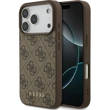 GUESS Класически калъф Guess 4G за iPhone 17 Pro - кафяв