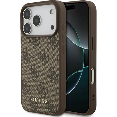 GUESS Класически калъф Guess 4G за iPhone 17 Pro - кафяв