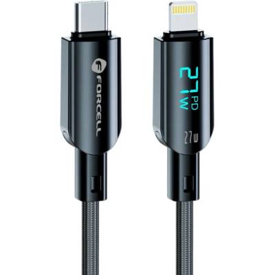 Forcell Кабел Forcell - F-Energy, C276, USB-C/Lightning, 27W, 1.2 m, черен (5903396395260)