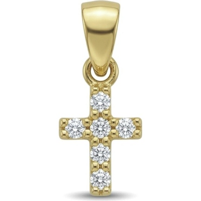 Ki Gold Zlatý prívesok krížik so zirkónmi K6649
