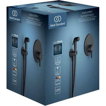 Vidima Комплект смесител за вграждане и хигиенен душ IDEALSPRAY, BD651XG, Vidima, черен мат (BD651XG)