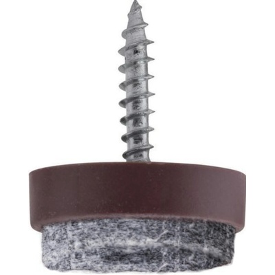 Walteco Filcový klzák so skrutkou, priemer 20mm, hnedý, 8 ks , 84974
