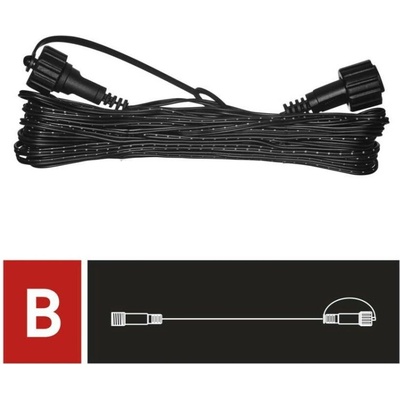 EMOS Lighting D1ZB01 Prodlužovací kabel pro spojovací řetězy Standard černý 10 m venkovní i vnitřní