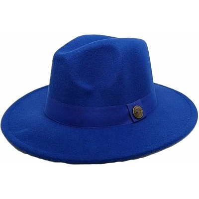 Pánsky fedora klobúk elegantný plstený model modrý