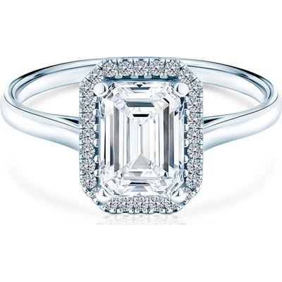 Savicki Zásnubní prsten bílé zlato bílý topaz diamanty ZS27 BTO BZ