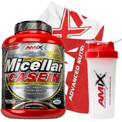 AKCE Amix Micellar Casein 2200 g + ZDARMA Šejkr 600 ml + ručník
