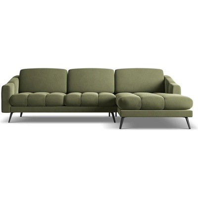 makamii Зелен кадифен ъглов диван (десен ъгъл) Nalu - Makamii (NALU_RC_1_M1_C11)