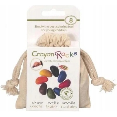 Crayon Rocks voskové pastelky v bavlněném pytlíčku 8 barev