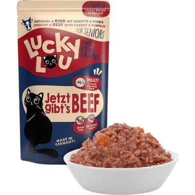 Lucky Lou Lifestage Senior s drůbežím a hovězím masem 125 g