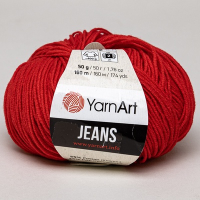 YarnArt Jeans 90 červená