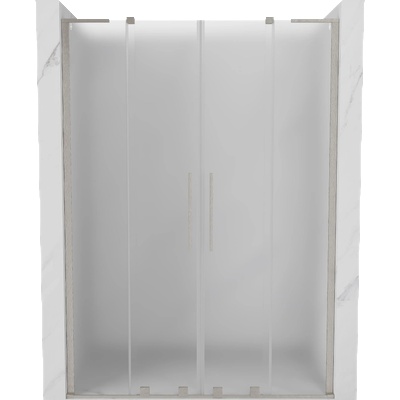 Mexen Velar L Duo плъзгащи се душ врати 140 см, матирано, четкан никел - 871-140-003-32-97 (871-140-003-32-97)