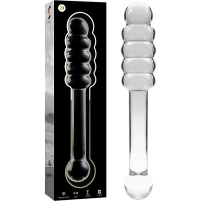 Ibiza Nebula Model 20 Dildo Borosilicate Glass 20.5 x 3 cm Clear