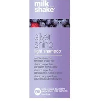 Milk Shake Silver Shine Light без сулфати шампоан за коса за неутрализиране на жълтите нюанси 10 ml