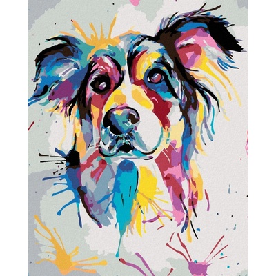 zuty Malování podle čísel Krásný malovaný pes 80 x 100 cm vypnuté plátno na rám 8596530007036