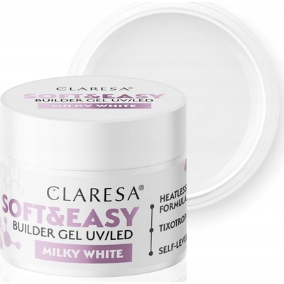 Claresa Soft Easy stavební gel Milky white 90g Samonivelační stavební gel