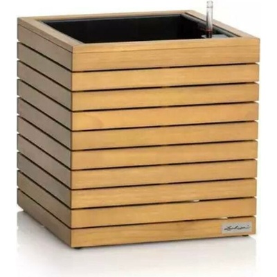 Lechuza Samozavlažovací květináč přírodní PALO Wood 35 čtvercový 35 x 35 x 37 cm