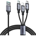 JOYROOM 3в1 USB кабел Joyroom SA21-1T3 Speedy, 100W, 1.2m, черен (6941237100375)