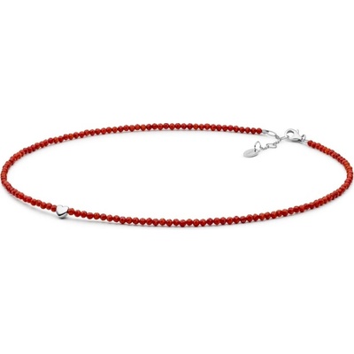 Gaura Pearls Korálový náhrdelník 242-04 Červená