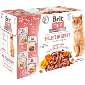 Brit CARE Филе от котка в сос, микс 12x85g