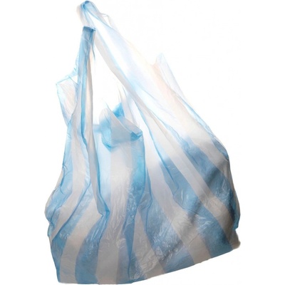 Igelitové tašky 100 ks recyklovateľné - pruhované