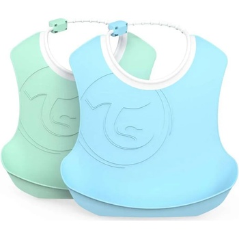 Image 1 of Twistshake Комплект лигавници Twistshake - Син и зелен, 2 броя, над 4 месеца (78220)