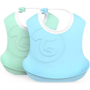 Twistshake Комплект лигавници Twistshake - Син и зелен, 2 броя, над 4 месеца (78220) - baby